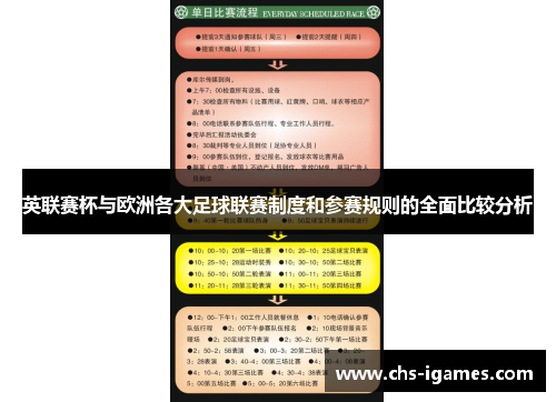 英联赛杯与欧洲各大足球联赛制度和参赛规则的全面比较分析